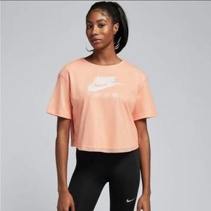NEVER USED! NIKE Air Mesh Womens Overlay Crop Top| Color Coral| Size Small